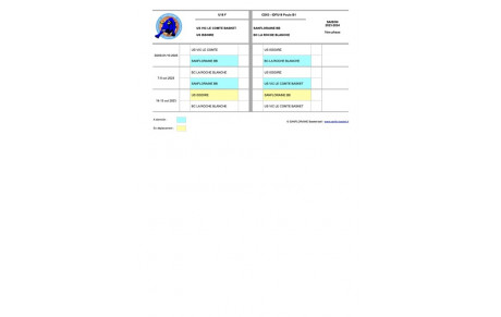 Calendriers Jeunes 1ère phase